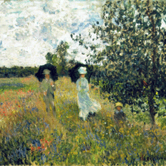 reproductie The promenade near Argenteuil van Claude Monet
